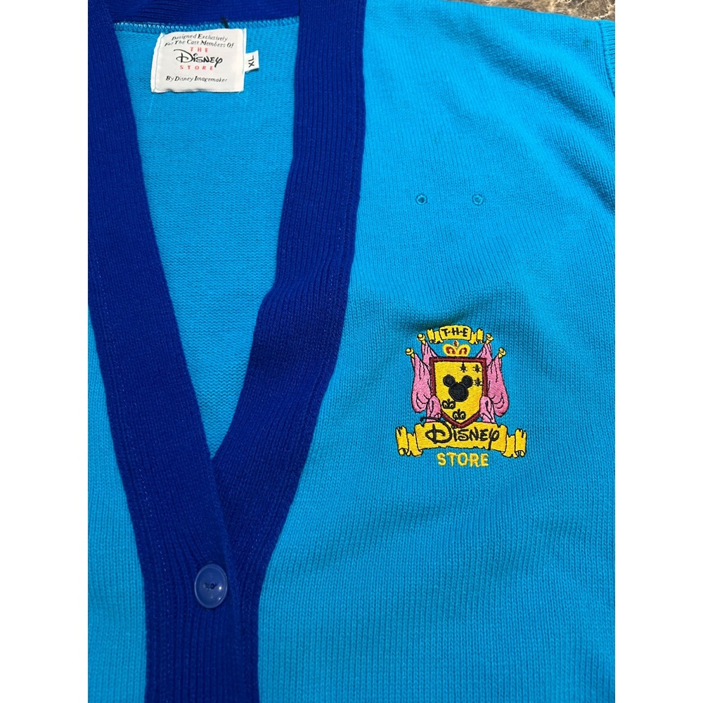 Vintage Disney Store Cast Member Blue V-Neck Sweater Vest Disney Imagemaker 90s - Picture 6 of 10